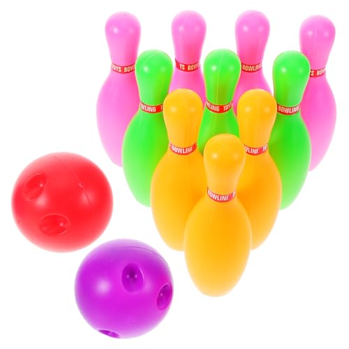 CORHAD Bowling Set aus Kunststoff Buntes Pins und Ball für Drinnen und Draußen Fördert Motorik und Koordination Interaktives Spiel für Kleinkinder und Familien von CORHAD