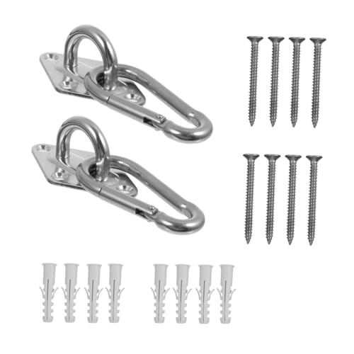 CORHAD Edelstahl Hängemattenhaken Rostfrei Robust Praktisches Feder schnappverschluss Karabinerclip für Schaukelaufhängung Vielseitig Einsetzbar für Indoor und Outdoor Holzbalken von CORHAD