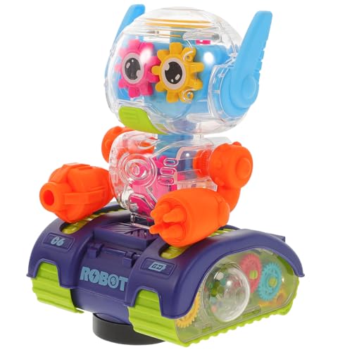 CORHAD Elektrischer Zahnrad Roboter Lichteffekten und Musik Interaktives Lernspielzeug Robustes Transparentes Material Partygeschenk für Jungen und Mädchen Zufällige Zufällige Farbe von CORHAD