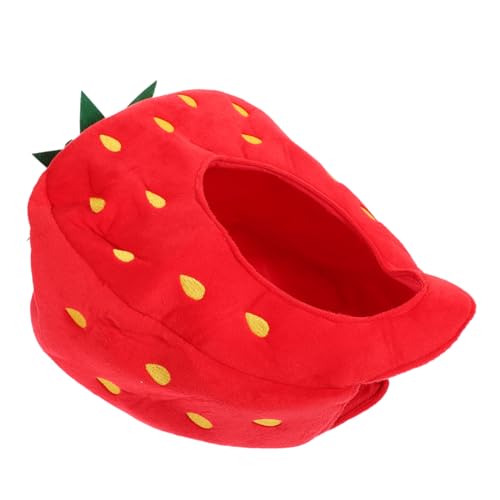 CORHAD Erdbeerhaube Erdbeer-kopfbedeckung Cosplay-hut Für Kinder Leistungsdekoration Erdbeerkostüm-set Erdbeer-cosplay-set Erdbeerhut Erdbeerkappe Schmücken Hüte Stoff Obst Rot Kopfkappe von CORHAD