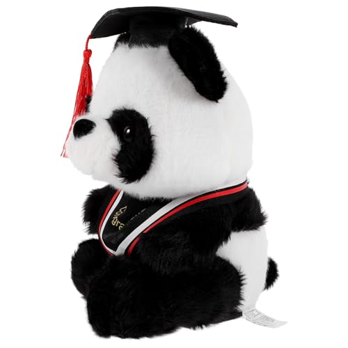 CORHAD Graduation Plush Panda Doll mit Rotem Dreieckstuch Süßes Kuscheltier für Abschlussfeier Dekoratives Stofftier als Geschenk für Bachelor und Abi Weicher Plüschbär für von CORHAD