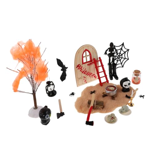 CORHAD Halloween Dekorationsset Spuk Puppenhauszubehör Miniatur Halloween Dekorationen Gartenzubehör Kunststoff von CORHAD