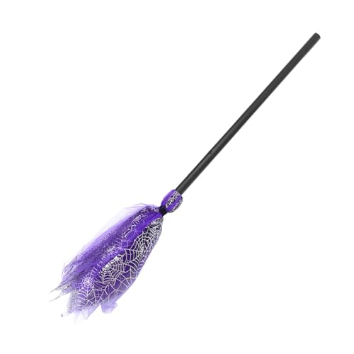 CORHAD Halloween Hexenbesen Deko mit Spinnennetz Stoff Leichtes Cosplay Zubehör für Erwachsene für Halloween Partys Kostüm Accessoire und Mottopartys von CORHAD