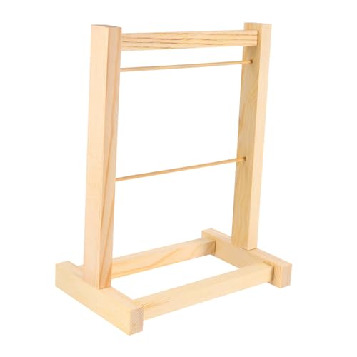 CORHAD Holz Kleiderbügel für Puppenkleidung Kleiner Doppellagiger Puppenkleiderhalter aus Natürlichem Holz Platzsparender Puppenkleiderständer für Puppenzimmer und Bastelnutzer von CORHAD