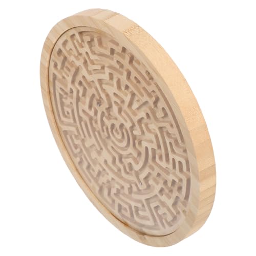 CORHAD Holz Labyrinthspiel Rundes Montessori Bead Maze für Kleinkinder Tragbares Holz Puzzle Lernspiel und Feinmotorik Sicherer Kindergarten Aktivitätsbrett von CORHAD