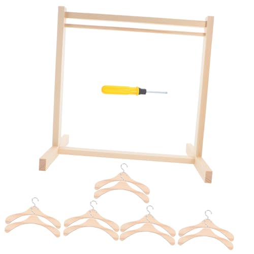 CORHAD Holz Puppenkleiderbügel mit Schraubwerkzeug Miniatur Puppenschrank Zubehör Stabiles Display für Puppenkleidung für Puppenhaus und Kleinkinderkleidung Organisieren CORHAD Holz Puppenkleiderbügel mit Schraubwerkzeug Miniatur Puppenschrank Zubehör Stabiles Display für Puppenkleidung für Puppenhaus und Kleinkinderkleidung Organisieren von CORHAD