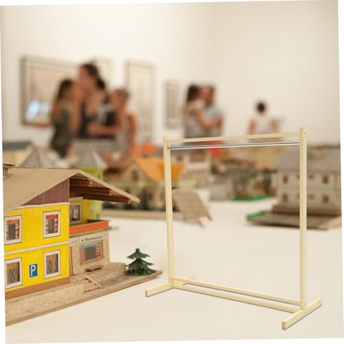CORHAD Holz Puppenkleiderständer Großes Holz Kleiderregal für Puppenkleidung Robuster Puppen kleiderständer zur Ordentlichen Aufbewahrung von Puppenbekleidung Natürliches Holzspielzeug von CORHAD