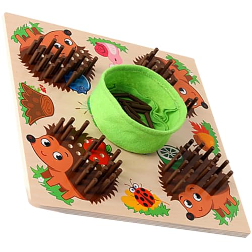 CORHAD Holz Steckspielzeug Igel Form Montessori Sensorikspielzeug für Ab Jahr zur Feinmotorik Konzentration und Kognitive Entwicklung Lernspielzeug aus Langlebigem Geruchlosem Holz von CORHAD