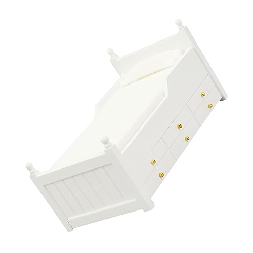 CORHAD Holzbett mit Schublade für Puppenhaus Weiße Klassische Schlafzimmermöbel für Mini Hausdekor Fördert Kreativität und Geschicklichkeit bei Kindern CORHAD Holzbett mit Schublade für Puppenhaus Weiße Klassische Schlafzimmermöbel für Mini Hausdekor Fördert Kreativität und Geschicklichkeit bei Kindern von CORHAD