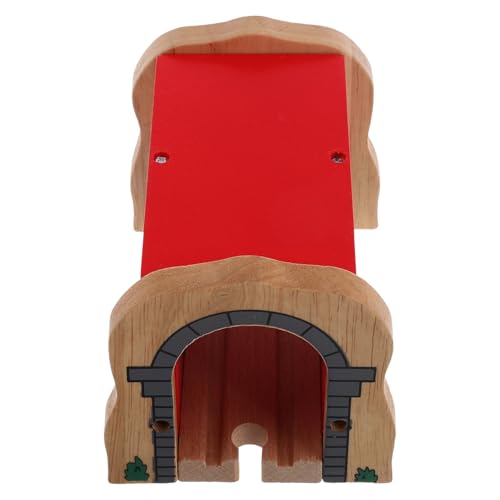CORHAD Holzeisenbahn Tunnel aus Holz Langlebiges Zugzubehör Kreatives DIY für Rote Höhle Modell Erweiterung für Eisenbahnspiel Fördert Feinmotorik und Fantasie von CORHAD