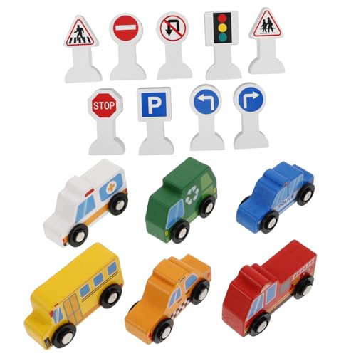 CORHAD Holzfahrzeug mit Verkehrsschildern Sicherer Glatter Baustellen Spielzeugwagen für Kleinkinder Fördert Kreativität und Spielerisches Lernen Nachhaltiges Holzmaterial Kindgerecht CORHAD Holzfahrzeug mit Verkehrsschildern Sicherer Glatter Baustellen Spielzeugwagen für Kleinkinder Fördert Kreativität und Spielerisches Lernen Nachhaltiges Holzmaterial Kindgerecht von CORHAD