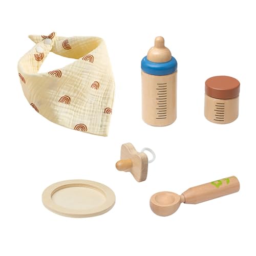 CORHAD Holzflasche Set Fütterung Geschirrset Essensspiele Müslischoten für -Müsli-Flaschenspender Essen Nuckelflasche realistisches Spielfutter CORHAD Holzflasche Set Fütterung Geschirrset Essensspiele Müslischoten für -Müsli-Flaschenspender Essen Nuckelflasche realistisches Spielfutter von CORHAD