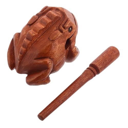 CORHAD Holzfrosch Guiro Raspel Handgefertigtes Holzfrosch -Percussion -Instrumente Tierförmige Lustige Instrumente Thailand Home Office Dekoration von CORHAD