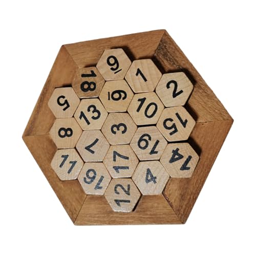 CORHAD Holzpuzzle Zahlen Pädagogisch Förderndes Lernspielzeug für Ab Jahren mit Sechseckigem Design Feinmotorik Konzentration und Eltern Junge Mädchen interaktion von CORHAD