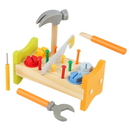 CORHAD Holzspielzeug Pounding Peg Workbench für Inkl Hammer Lernspielzeug Feinmotorik Sicher und Langlebig Geeignet für Kleinkinder und Kindergarten Pädagogisches Indoor von CORHAD