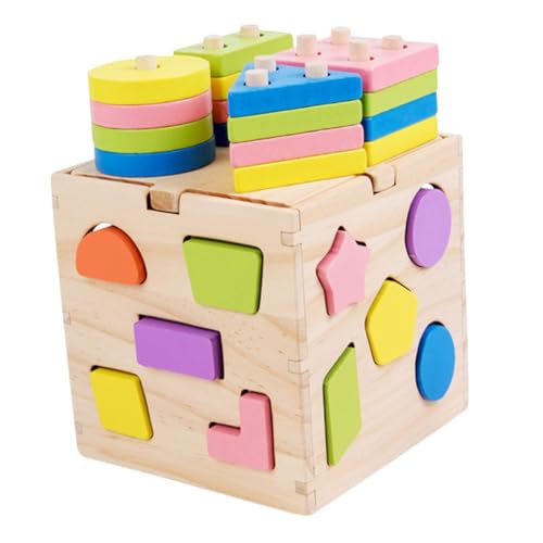 CORHAD Holzspielzeug Sensorisches Lernspielzeug mit Bunten Formen Feinmotorisches Aktivitätsspielzeug für Kleinkinder Konzentration Farberkennung und Logischem von CORHAD