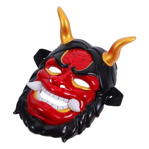 CORHAD Japanische Hannya Maske mit Hörnern Bequeme Verstellbare Vollgesichts-dämonenmaske für Samurai Cosplay Halloween Karneval Maskerade Wiederverwendbar Auffälliges Design für CORHAD Japanische Hannya Maske mit Hörnern Bequeme Verstellbare Vollgesichts-dämonenmaske für Samurai Cosplay Halloween Karneval Maskerade Wiederverwendbar Auffälliges Design für von CORHAD