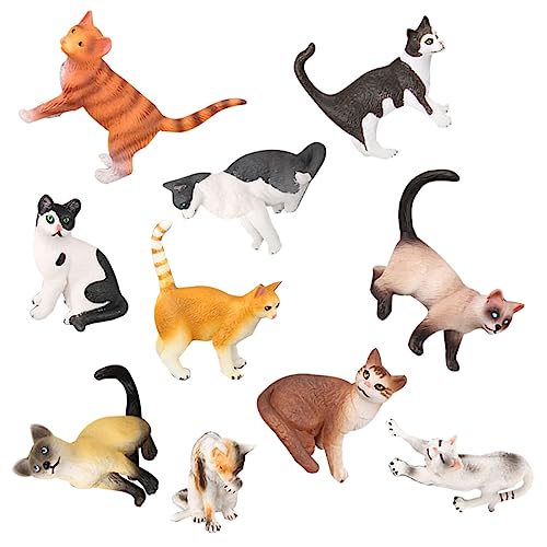 CORHAD Echtes Katzenspielzeug Für Kinder 10-teiliges Miniatur-katzenfiguren-Set Katzendekor-Set Tierstatuen Dekorativ Und Tragbar CORHAD Echtes Katzenspielzeug Für Kinder 10-teiliges Miniatur-katzenfiguren-Set Katzendekor-Set Tierstatuen Dekorativ Und Tragbar von CORHAD