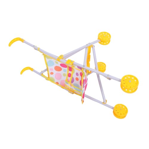 CORHAD Kleiner Puppenwagen aus Kunststoff Kinderwagen für Mädchen Dekorativer Puppenwagen für Rollenspiele und Puppenhaus für Ab Jahren von CORHAD