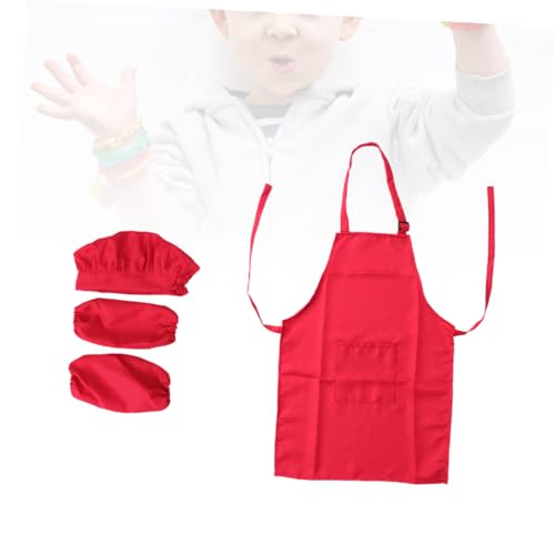 CORHAD Kochschürze mit Hut und Ärmelstulpen Set Mittlere für Jahre Rotes Dickes Pflegeleichtes Material für Kochen Backen Malen und Rollenspiele CORHAD Kochschürze mit Hut und Ärmelstulpen Set Mittlere für Jahre Rotes Dickes Pflegeleichtes Material für Kochen Backen Malen und Rollenspiele von CORHAD