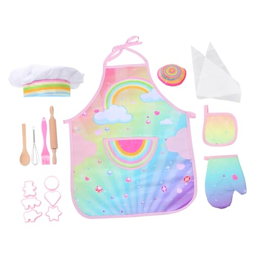 CORHAD Kochset mit Dinosaurier Backschürze Komplettes Küchenzubehör für Rollenspiele Sicheres Glattes Design Fördert Kreativität und Praktische Lebenskompetenzen bei Kindern von CORHAD