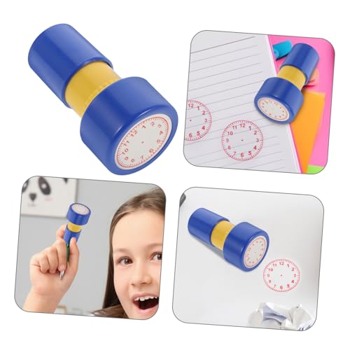 CORHAD Lernstempel Uhrzeit Lernen Tafel Stempel mit Buntem Design Uhrzeit Erkennen und Beobachtungsförderung Pädagogisches Zeitlern Werkzeug für Vorschule und Grundschule von CORHAD