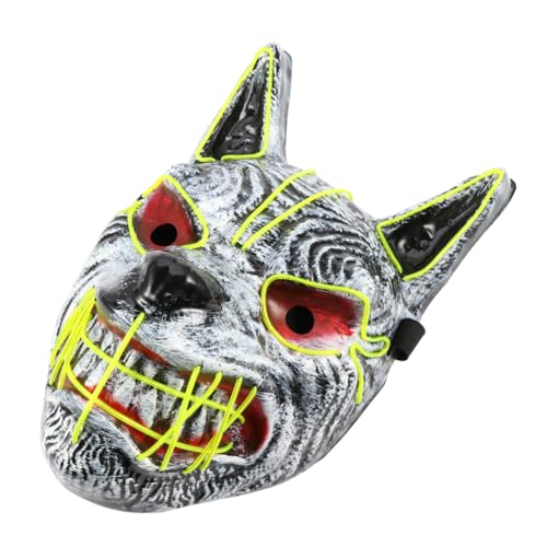 CORHAD Luminous Wolf Head Mask LED Halloween Party Horror Maske Gruselmaske für Erwachsene Cosplay und Kostüm Leichte Vollgesichtsmaske ohne Batterie CORHAD Luminous Wolf Head Mask LED Halloween Party Horror Maske Gruselmaske für Erwachsene Cosplay und Kostüm Leichte Vollgesichtsmaske ohne Batterie von CORHAD