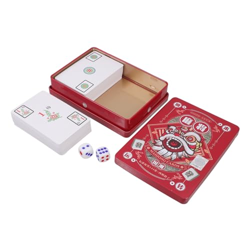 CORHAD Mahjong Karten Leichte Papierkarten im Chinesischen Stil Handlich und Kompakt für Reisen Partys und Zuhause Glatte Oberfläche Langlebig und Bequem zu Nutzen von CORHAD