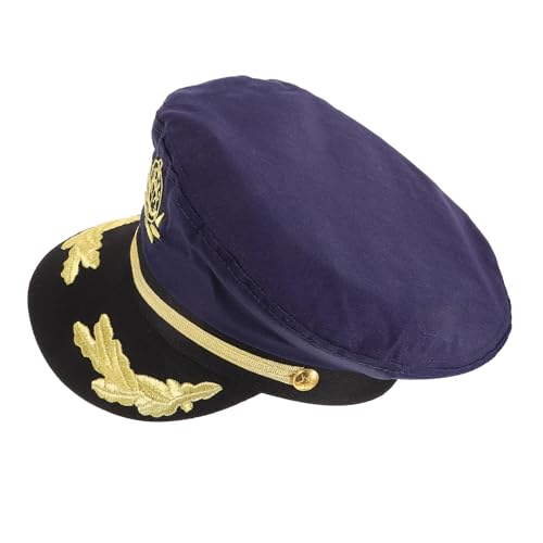 CORHAD Maritimer Kapitänsmütze Cosplay Marineblau Gestickte Segler Mütze Für Kostüm Partydeko Erwachsene Seglerhut Für Outdoor Fasching von CORHAD