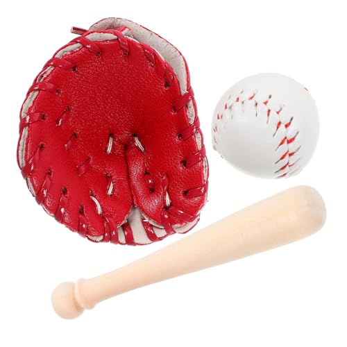 CORHAD Mini Baseball Rot DIY Puppenhaus Zubehör Sportliches Dekoratives Miniatur Baseball Modell für Mini Haus Dekoration von CORHAD