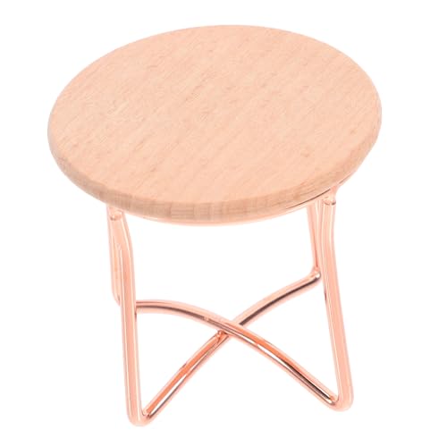 CORHAD Mini Kleiner Runder Tisch Puppenminiaturen Möbeldekoration Miniatur Beistelltisch Miniaturtisch Mini Teetisch Dekor Miniatur Schreibtisch Teetisch Holz von CORHAD