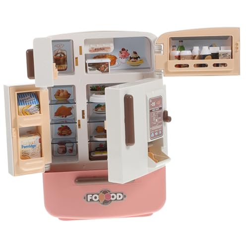 CORHAD Mini Kühlschrank Set Kindersicheres Abgerundetes Küchenspielzeug aus Robustem Realistische Miniatur Lebensmittel für Rollenspiele im Puppenhaus von CORHAD
