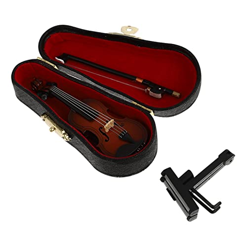 CORHAD Mini Violin Modell aus Glattem Basswood Realistische Miniatur Violine Deko Attraktives Holz Ornament für Büro Zuhause Fotorequisit Perfektes für Musikliebhaber von CORHAD