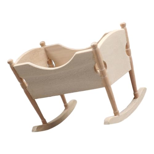 CORHAD Miniatur Holz Babybett Puppenhaus Zubehör Kinderbett Puppenhaus Möbel Modell Schlafzimmer Dekor für CORHAD Miniatur Holz Babybett Puppenhaus Zubehör Kinderbett Puppenhaus Möbel Modell Schlafzimmer Dekor für von CORHAD