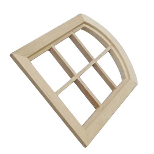 CORHAD Miniatur Holz Fenster Modell Bogenfenster Mini Möbel Ornament Sicheres für Puppenhaus Dekoration und Kinderzimmer Accessoire von CORHAD