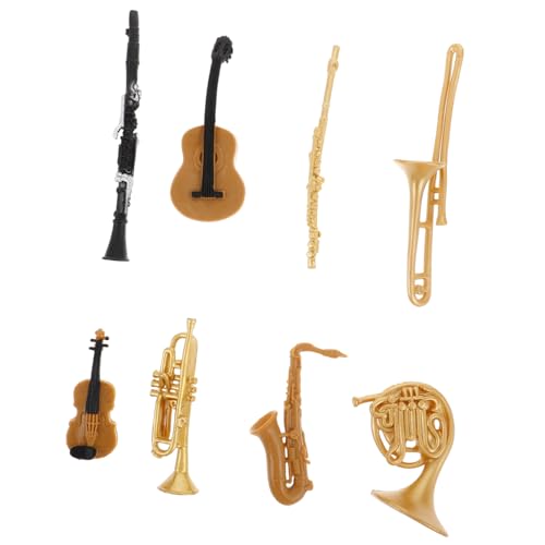 CORHAD Miniatur Holzblasinstrumente Set mit Mini Saxophon Zartes Mini Haus Dekor Musikinstrument Modell für Puppenhaus Zubehör Inklusive Vielfältiger Transport und Schutzaccessoires für von CORHAD
