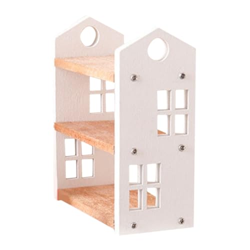 CORHAD Miniatur Holzregal Kompaktes Puppenhaus Bücherregal Miniaturmaßstab Dekoratives Mini Aufbewahrungsregal für Sammlerstücke Kinderzimmer Wohnzimmer von CORHAD
