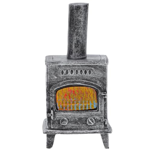 CORHAD Miniatur Kamin Modell mit Beleuchtung Resin Miniatur Puppenhaus Möbel Deko Kamin Ornament Batteriebetrieben Detailgetreue Handwerkskunst Geeignet als Puppenhaus Zubehör und von CORHAD