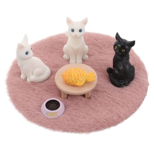 CORHAD Miniatur Katzenfiguren Set Micro Landschaft Deko für Puppenhaus Niedliche Mini Katze Modelle Vielseitige Tischdekoration Natürliche Miniatur Szenerie für Zuhause von CORHAD