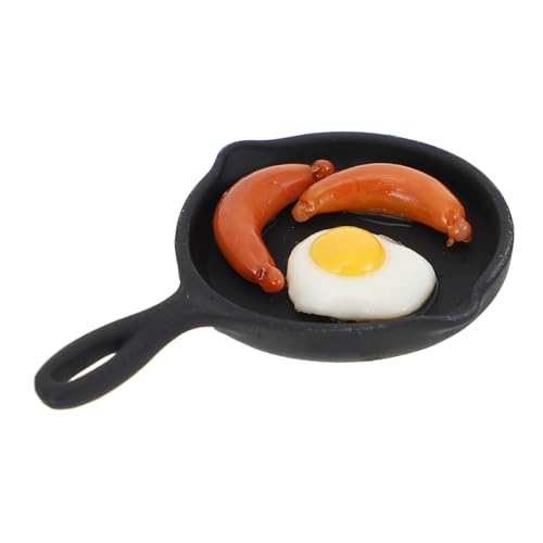 CORHAD Miniatur Metall Bratpfanne Kleines Modell Spielküche Detailgetreues Zubehör für Puppenhaus Realistische Mini Pfanne für Kinderküchen Zubehör von CORHAD