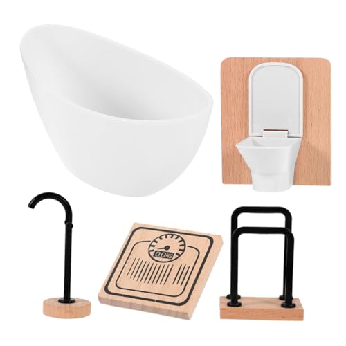 CORHAD Miniatur Puppenhaus Badezimmer Set Teilig Realistische Badewanne Toilette Handtuchhalter Robustes Puppenmöbel Zubehör für DIY und Dekoration CORHAD Miniatur Puppenhaus Badezimmer Set Teilig Realistische Badewanne Toilette Handtuchhalter Robustes Puppenmöbel Zubehör für DIY und Dekoration von CORHAD