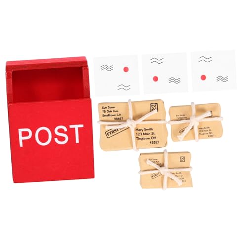 CORHAD Miniatur Puppenhaus Briefkasten mit Paketen Detailgetreu Stabilem Holz Vielseitig für DIY und Puppenhausdekoration Lebensecht Proportioniert für Bastelfreunde von CORHAD
