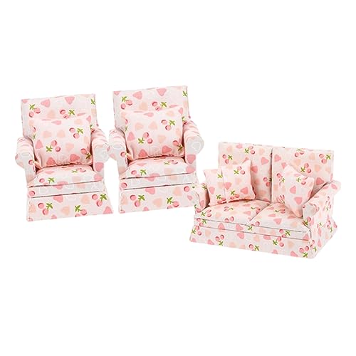 CORHAD Miniatur Puppenhaus Möbel Teilig Realistisches Mini Sofa Sitzer Sitzer mit Kissen Langlebig Detailreich für Puppenhaus Dekoration und von CORHAD