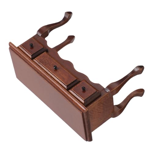 CORHAD Miniatur Puppenhaus Möbel Tisch Miniaturhaus Zubehör Chestnut Finish Realistisches Holzmodell Wohnzimmer Dekoration für Mini Haus Szenen Sammlerstück von CORHAD