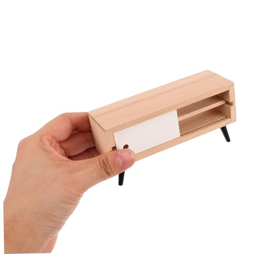 CORHAD Miniatur Retro Tv Modell mit Tv Schrank Weiß Authentische Puppenhaus Möbel Realistische Wohnzimmer Dekoration Multifunktionales für Detailgetreues Puppenhaus Zubehör von CORHAD