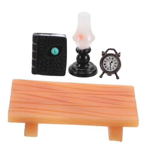 CORHAD Miniatur Schreibtisch Set Teilig für Puppenhaus Detailgetreues DIY Möbelmodell mit Mini Büchern Uhr und Lampe Platzsparende Dekoration für Kleine Räume und Sammler CORHAD Miniatur Schreibtisch Set Teilig für Puppenhaus Detailgetreues DIY Möbelmodell mit Mini Büchern Uhr und Lampe Platzsparende Dekoration für Kleine Räume und Sammler von CORHAD