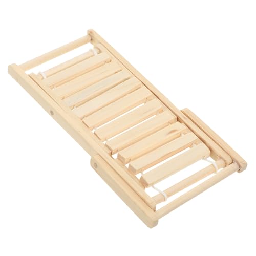 CORHAD Miniatur Strandliegestuhl Modell Puppenhaus Zubehör Sichere Wiederverwendbare Mikrolandschaft Deko Einfacher Platzsparender Mini Strandstuhl für DIY Puppenmöbel und Garten von CORHAD