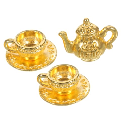 CORHAD Miniatur Teekannen aus Metall Simulierte Mini Teekanne mit Tasse Edle Puppenhaus Dekoration Handgefertigt mit Feiner Oberfläche Elegantes Küchendekor CORHAD Miniatur Teekannen aus Metall Simulierte Mini Teekanne mit Tasse Edle Puppenhaus Dekoration Handgefertigt mit Feiner Oberfläche Elegantes Küchendekor von CORHAD