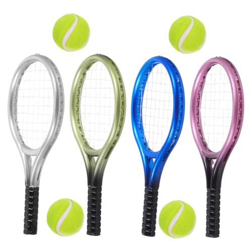CORHAD Miniatur Tennisracket Leicht Langlebig mit Mini Bällen Dekoration Puppenhaus Fotografie Requisiten Zubehör von CORHAD