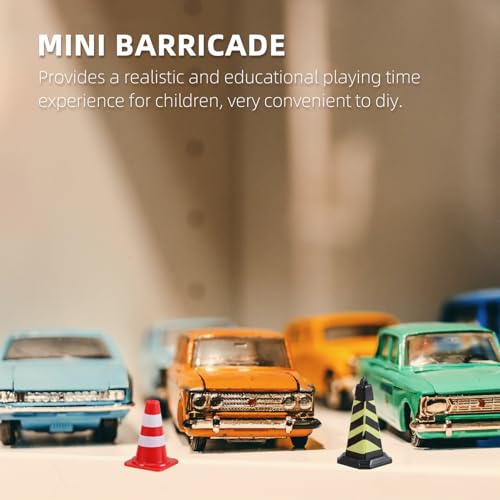 CORHAD Miniatur Verkehrsabsperrung Spielset Straßenblockade Modell für Verkehrssicherheitslernen mit Realistischen Straßenschildern und Parkbarrieren für Sandtisch und Kreative Spiele von CORHAD